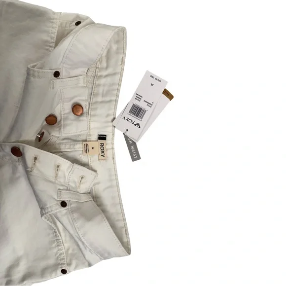 Roxy High Waist Cream Shorts - Picture 5 of 8